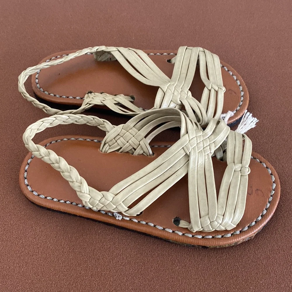 Infant’s Authentic Mexican Handmade Huarache Michoacan Cream Size 2/6